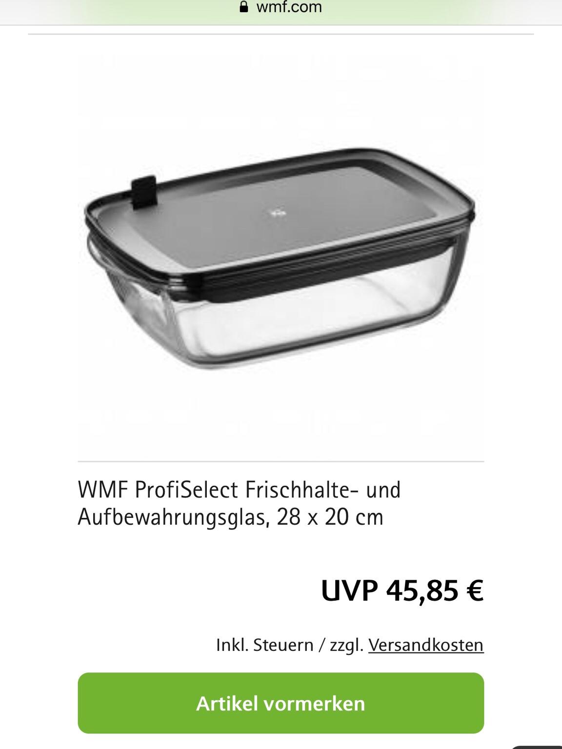Frischhalteglas Aufbewahrungsglas WMF in 6900 Bregenz für 20,00 € zum Verkauf