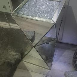 crushed crystal side table or lamp table was 180 from fusion in oldham small and i mean tiny mark as in pics on back at botrom cant see gorgeous table gutted to be going xx