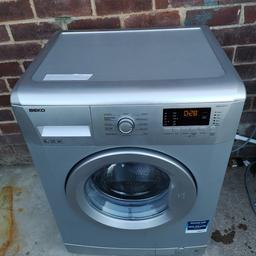 Beko washing machine in silver in good working order with a 1600 spin and a 6 kg drum all working as it should no offers may be able to deliver local for the price of fuel  thanks for looking