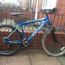 Carrera valour mountain bike in good used condition

17” aluminium frame

Sr suntour forks

3x8 shimano gearing

27.5 quick release wheels

New rear tyre

Cash on collection only