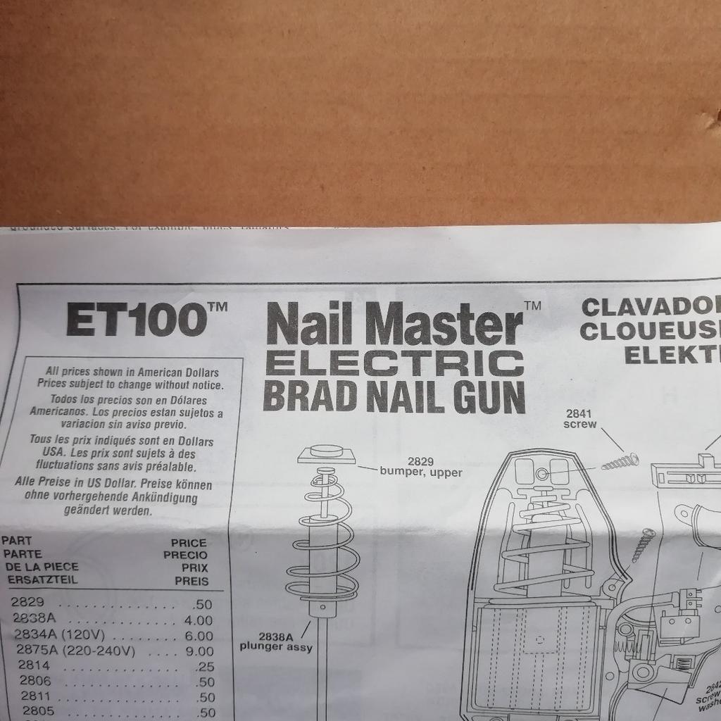 ET100 Nailmaster Electric Brad Nail Gun in DN4 Doncaster for £25.00 for