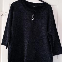 Brand new ladies black and silver lurex top from Bon Marche size L(20-22) x has lace detail to the neck and waist x 

Collection from Wanstead, 2mins from the central line x also happy to post for additional £2.95 x

Any questions pls ask x also check out my other items as having a massive clear out x