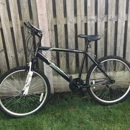 Hi, I am selling my mountain bike, only selling due to upgrading. The bike does need some TLC on the gears as doesn’t get them all. It’s an 18 speed with the twist grips.

I have added the computer which shows speed etc and also the handlebar bar ends - all included in the sale.

Good used condition. Few signs of surface rust as shown in pictures.

Welcome to come and have a look.

07885566959.

Cash one collection and collection only.