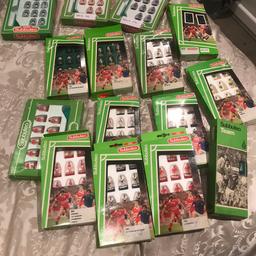 Lots of subbuteo
28 teams
Stadium stands
Flood lights
Pitches
Books
Goalkeepers
Score boards
Fences
To many to list
