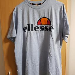 A light blue/ grey colour Ellesse t-shirt size 12/ Medium  oversized fit. 

Women's but unisex t-shirt.