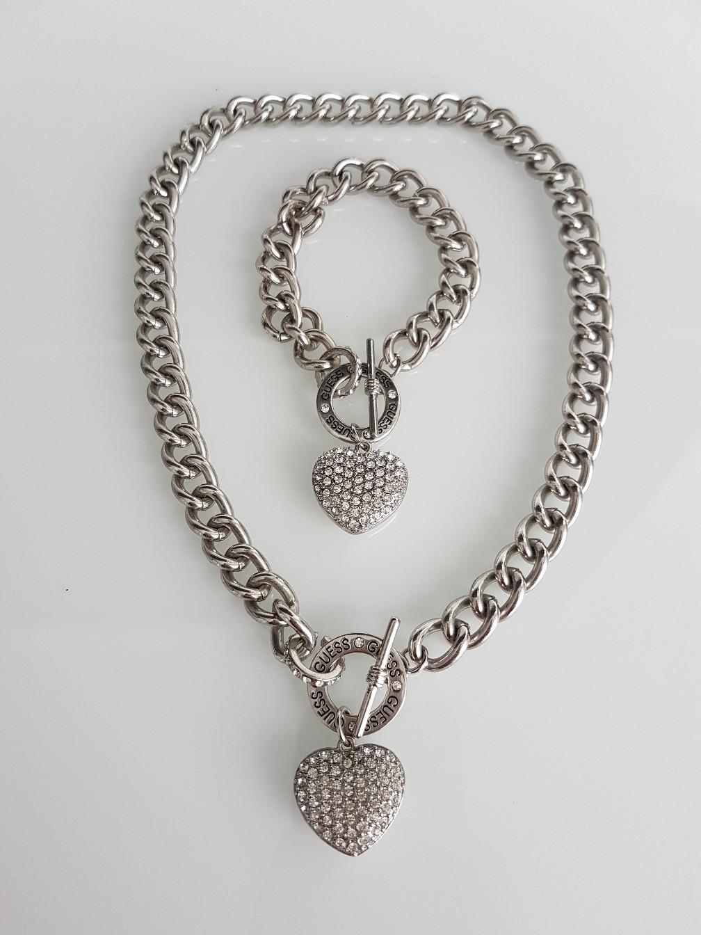 GUESS Damenkette „Herz Unendlichkeit“ – Aus Edelstahl Mit Kristallen | Ankerkette, 40 Cm (+8 Cm Verlängerung), Karabinerverschluss