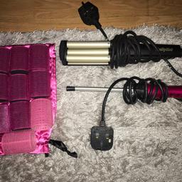 Babyliss waver, lee Stafford chopstick and 10 Velcro rollers , all in excellent condition.
