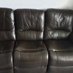 3 seater and a 2 seater. 4 reclining seats, the 3 seater separates into 3 sections. Fully reclined as shown in pictures. Very good condition, pet and smoke free home. Only selling due to change of decor. Not sold separately. Collection only