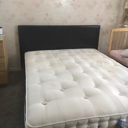 Hi, we are selling our Hypnos mattress of King size. It arrived in Feb but we now need super king size. It has a couple of water stains.
 Bed is included in the price.

The mattress is extra firm but I think it is more like firm support. It has pocket springs.
Collection only. It very heavy.
Will consider reasonable offers.
