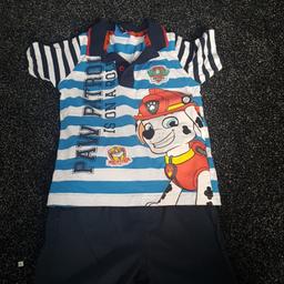 paw patrol shorts and top size 3/4 in excllent condition