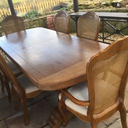 14 seater oak dining table cost over £3000 when we had it commissioned.
It has a couple of water marks on the top but nothing a French polish couldn’t fix.
The chairs are oak and could do with being recovered.
Only selling as we are down sizing.  
I can deliver for extra cost.
For further details call Paul on 07891227719