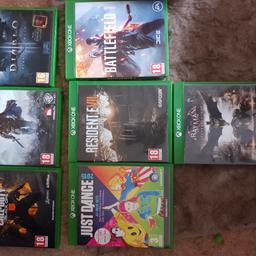 Batman Arkham Knight £8 
Battlefield 1 £5
Resident Evil Biohazard £8
Just Dance 2015 £5
Diablo Reaper Souls £8
Shadow of Mordor £5
Call of Duty Black Ops 4 £15

Collection or possible delivery in Deal