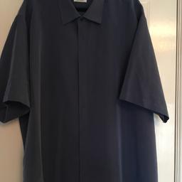 Lovely soft touch size 4XL short sleeve Modal/Polyester shirt grey/blue colour in very good condition