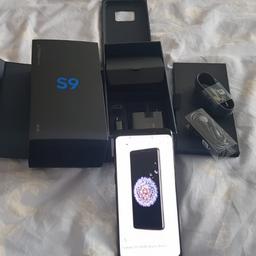 Hi,

Selling my Samsung S9 Dual SIM unlocked handset.

Bought from Samsung Directly.

It has 64gb memory and can be expanded via memory card.

This is also the official Dual SIM handset that was launched.

It has no marks or scratches and is in mint condition.

Comes with box and all the accessories which are brand new and unused as I used my previous charger and headphones from my S8.

Thanks
