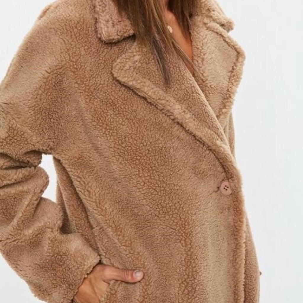 Camel chunky borg teddy on sale coat