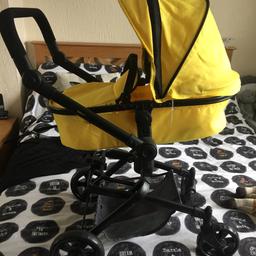Dolls pram in very good condition you can also turn it around so it’s forward facing . Has a little pen mark on back as shown in pic which can probably be removed .paid £45
Selling for £15