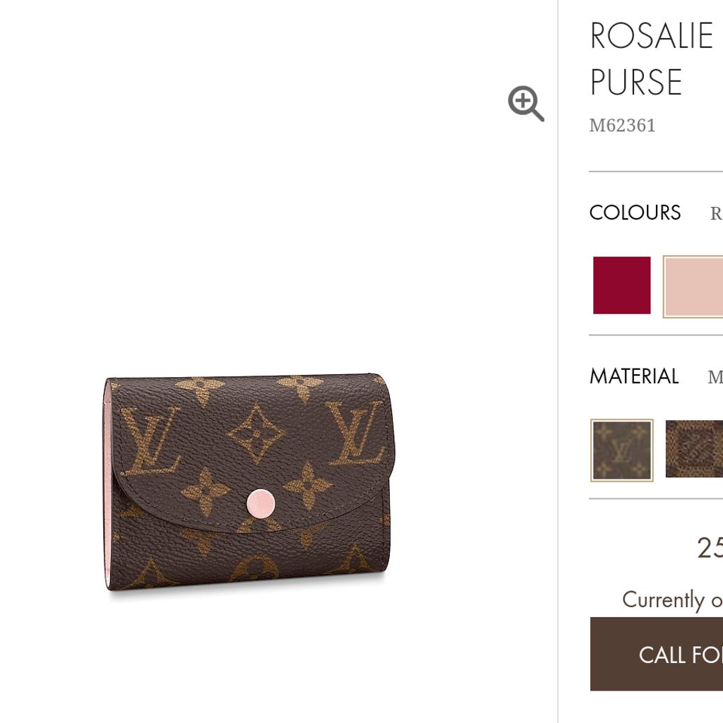 Louis Vuitton Rosalie Portemonnaie Geldbörse coin canvas Braun in