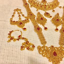 Tow Necklace +jhumky+ nath+jhomer+tika (bindi) A very beautiful set ‘only worn a few hours cost £150 will accept £40 don’t make offer pls