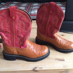 Justin Gypsi boots. Worn once. As new. Leather. Shipping 2.90£