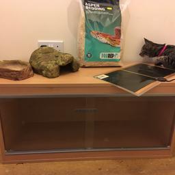 4ft vivarium, with cave, water cave and unopened snake sawdust and heat pad