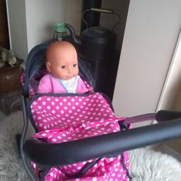 dolls clothes in bag
good condition
its a smaller doll pram
collect only