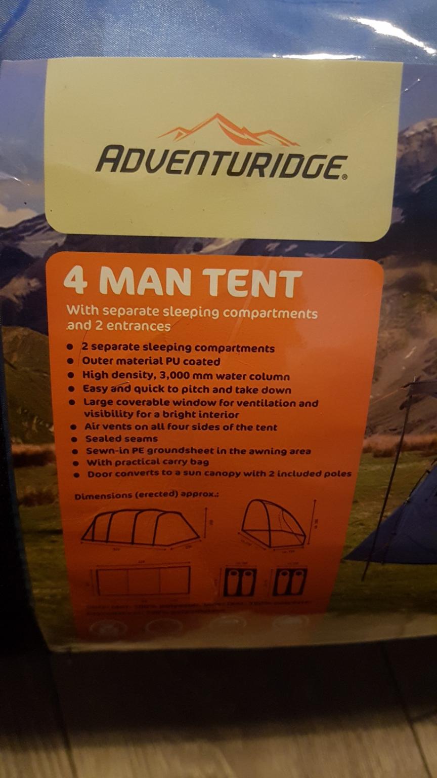adventuridge 4 man tent in ME13 Swale für 20,00 £ zum Verkauf Shpock DE