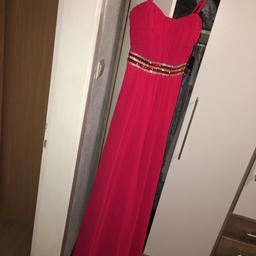 Rotes elegantes Abendkleid spargetti träger glitzersteinen und gummizug am rücken größe 38