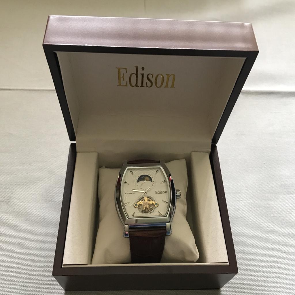 Men's edison discount automatic moonphase watch