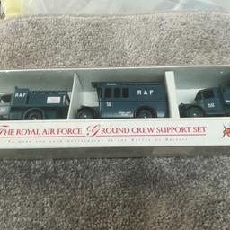 Set of 3 R.A.F ground crew support vehicles. These models have never been played with and are in perfect condition.