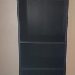 Tall Black Bookshelf 2 fixed and 4 adjustable shelves. width 42cm height 180cm depth 29.5cm. Collection Only
