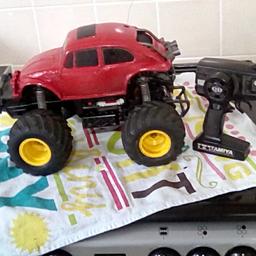Here I have my tamiya vw beetle quick drive rc very old car not been used for a long time but in good working order runs on aa batterys need a Arial for controller but still works looking for offers or swaps any more info txt Richard 07957467056