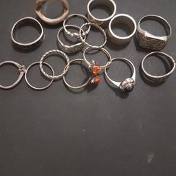 Silber Ringe verschiedene Grössen ohne Garantie und Rücknahme 15stück