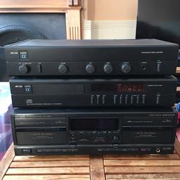 An Arcam Alpha II stereo amp, an Arcam Alpha CD player and an Aiwa stereo cassette deck. 
All used and sat in the shed for years. 
To be honest I’m not sure if they all still work, but would be interesting for an enthusiast!