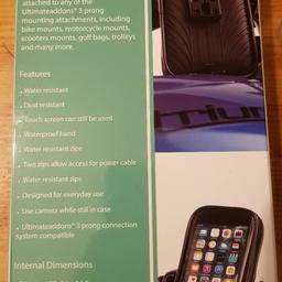 Brand new, never used, includes ball mount and all straps from Ultimate addons

Takes iPhone plus, Samsung Galaxy S8+ easy