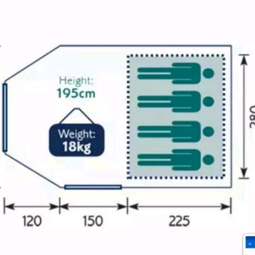 Royal Atlanta Air 4 Person Tent in B69 Sandwell for £150.00 for sale