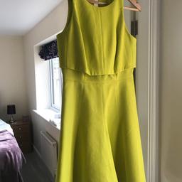 Worn once yellow striking dress with overlay. Perfect for wedding guest