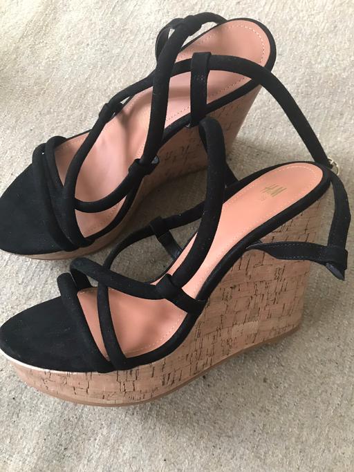 Buy & Sell South East London Upper Norwood - South East London - Photos for Brand New Black Cork Heels Sandals Size 39/6