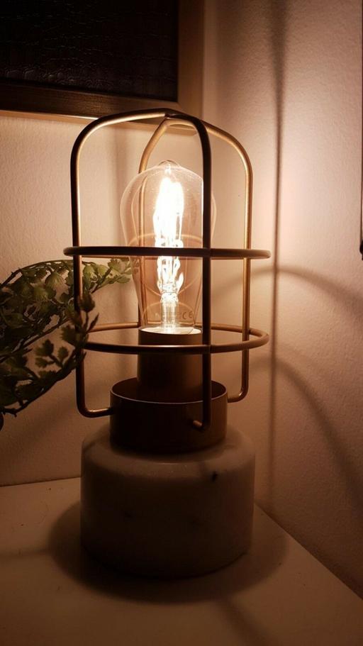 Buy & Sell Tyne and Wear North Tyneside - Photos for Gorgeous Marble Base Gold Cage Lamp #3