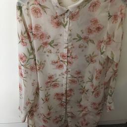 Pretty long floaty blouse new look size 10 nice condition