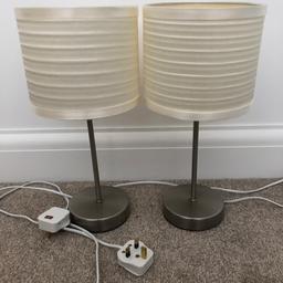 2 x cream and stainless steel bedside lamps in good condition, all working

Smoke free home

Collection from Welling