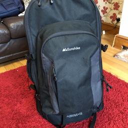Eurohike Colossus wheeled backpack in excellent condition. 65l capacity plus 15l removable backpack. Cost £50 new