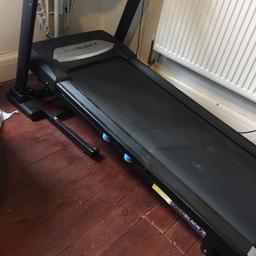 rodger black tredmill has built in mp3 aux lead and bluetooth answer phone button very good tredmill with incline and loads of programmed runs no taking up space as it folds upwards on a hidrolic pump