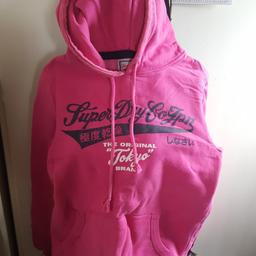 pink Superdry hoody size M