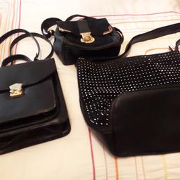 3 Black handbags