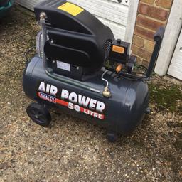 Here we have a air compressor 50L in good working order only a few months old selling due to upgrade got manual with it any questions you can contact me on 07552886010