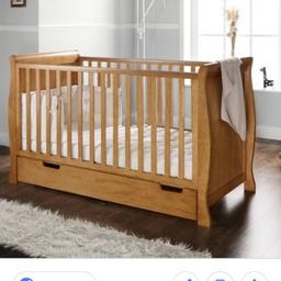NEED GONE. NO TIMEWASTERS.
OPEN TO OFFERS.
Good condition, solid wood cot bed. A few cosmetic marks. This is the 120cmx60cm size. Sides can be removed, base of the cot can be dropped or raised for either toddler or newborn.
I do have a brand new mattress available if required for an additional cost.