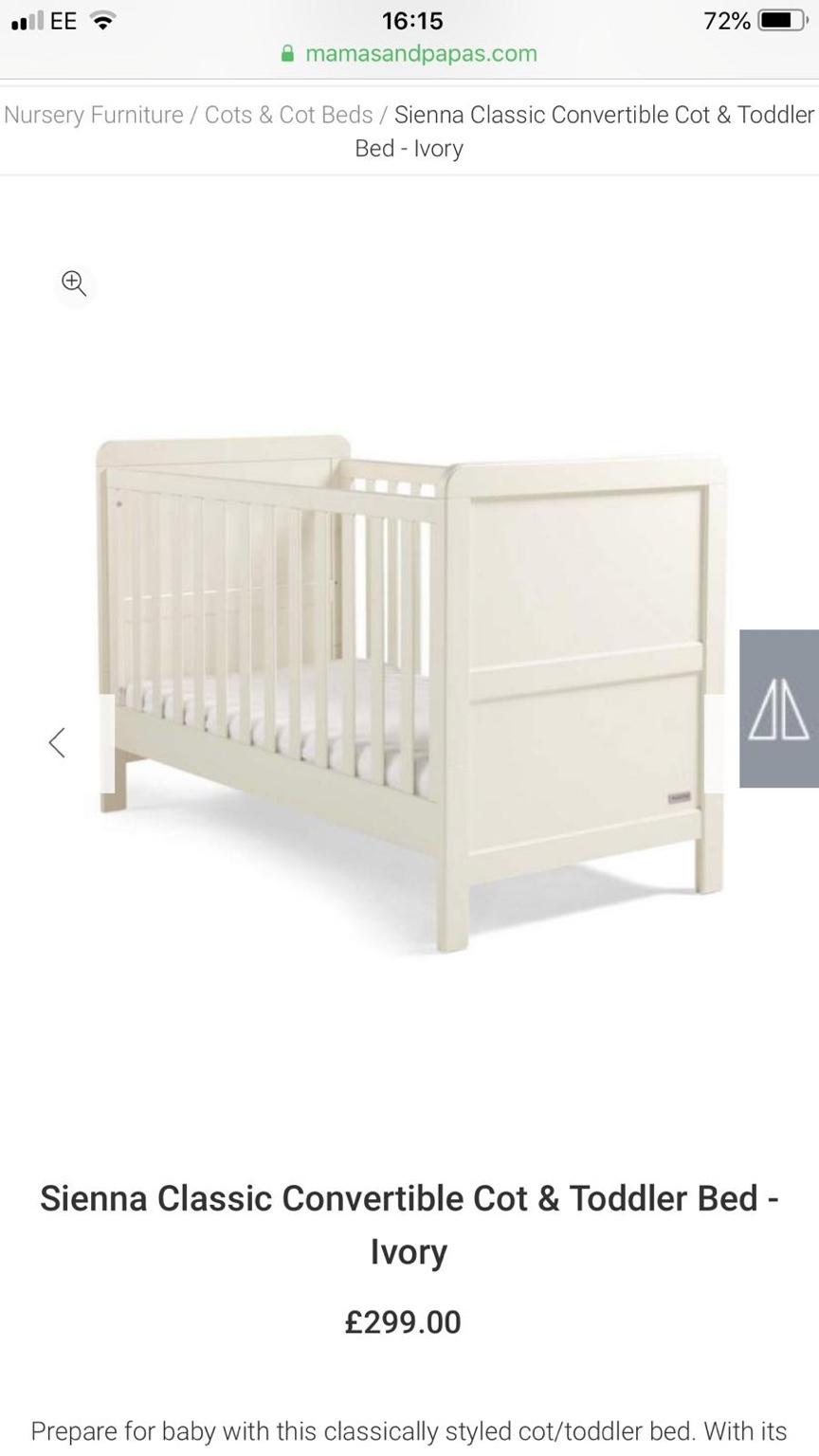 Mamas and papas sienna cot bed spares online