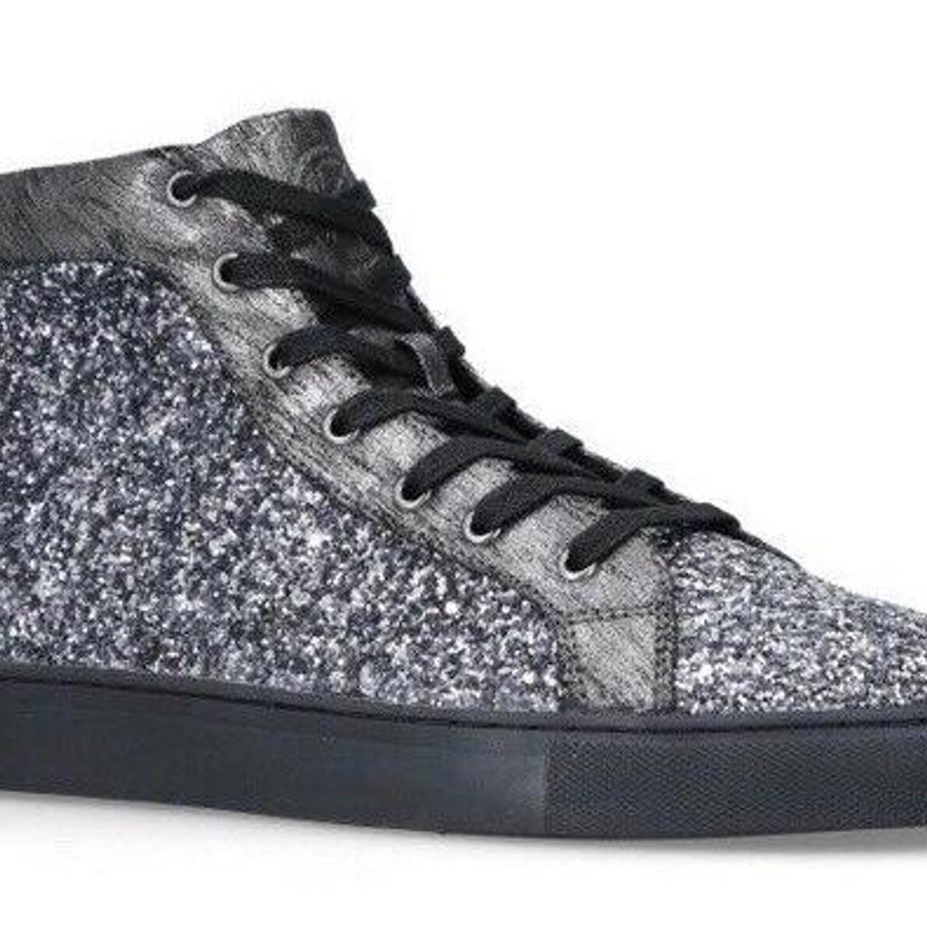 Kurt geiger black glitter on sale trainers