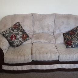 selling for a family member..3+2 sofa in great condition from a none smoker and no pets home,collection has soon has possible collection only. please contact lol on 07732931222. £125 ono. cushions not included