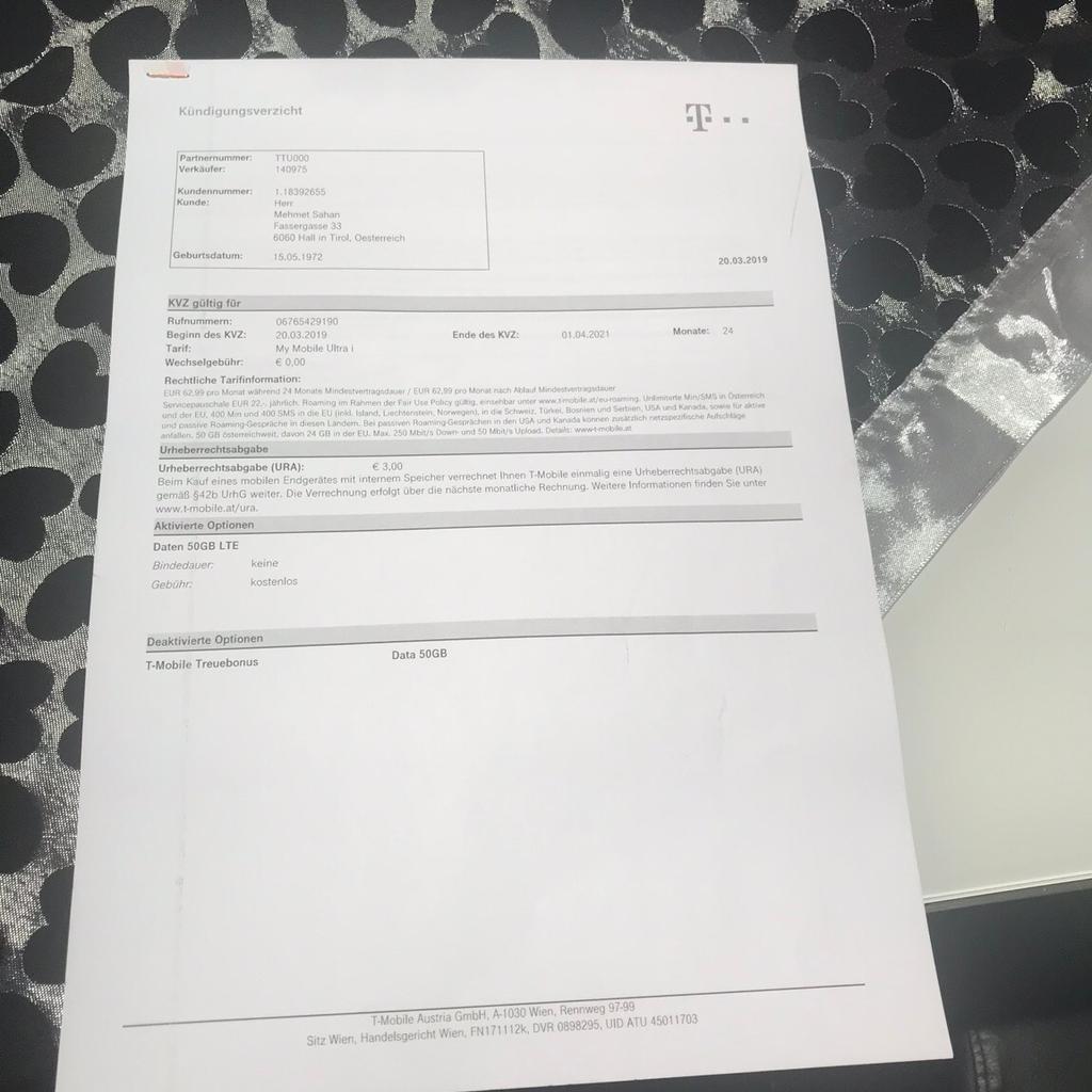 Samsung S10 Rechnung